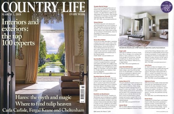 Country Life Magazine March 7 2018 - Top 100 interior and Exterior Experts